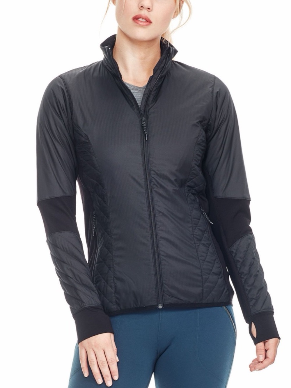 Icebreaker MerinoLOFT Helix Long Sleeve Zip Up Jacket in Black Size XS